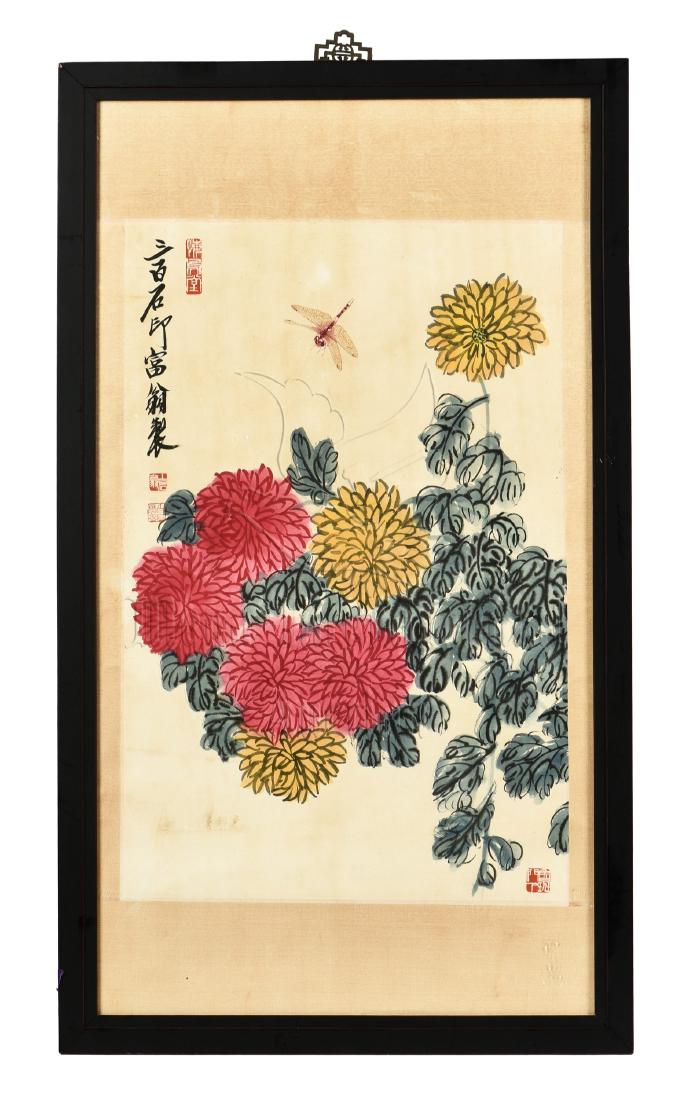 QI BAISHI: FRAMED INK AND COLOR ON PAPER PAINTING (1 of 9)