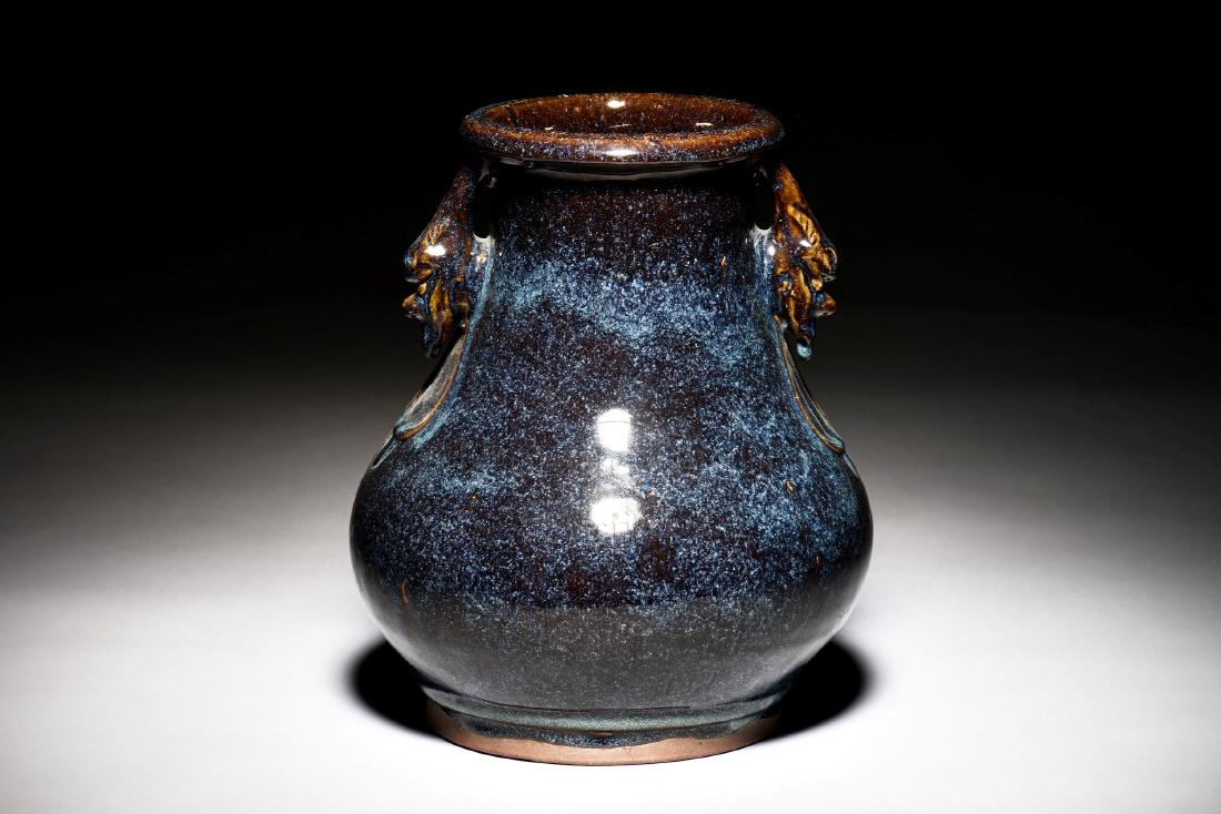 BLUE GLAZED VASE WITH HANDLES (1 of 11)
