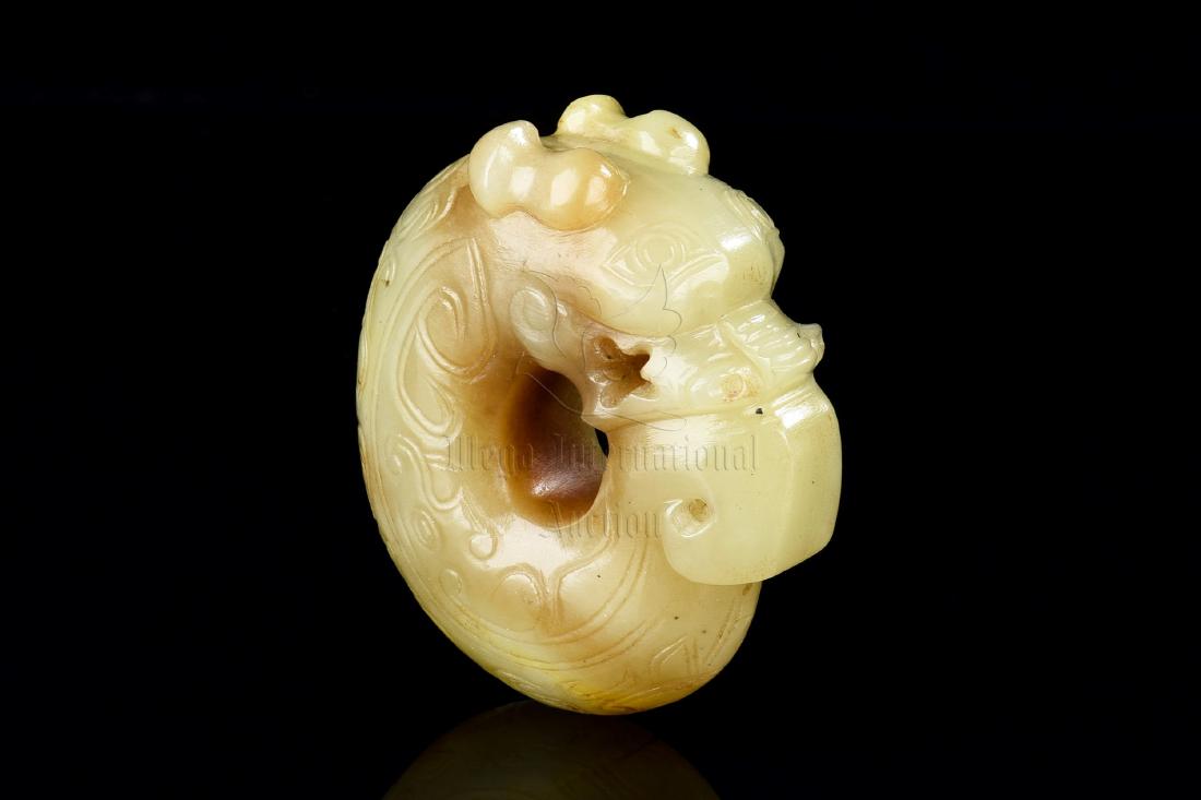 JADE CARVED 'C DRAGON' ORNAMENT (1 of 8)