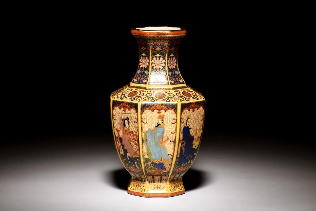 FAMILLE ROSE 'EIGHT IMMORTALS' VASE (1 of 7)