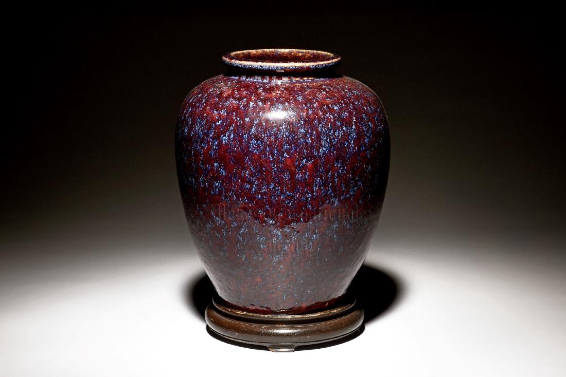 JUN WARE JAR WITH WOODEN STAND (1 of 6)