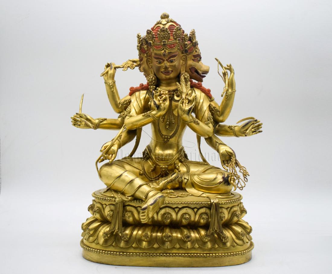 GILT BRONZE CAST 'MARICI ' SEATED FIGURE (1 of 8)