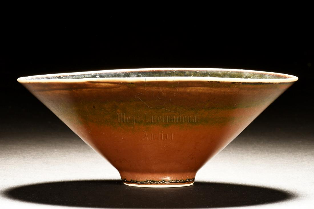 CIZHOU WARE BLACK GLAZED CONICAL BOWL (1 of 6)