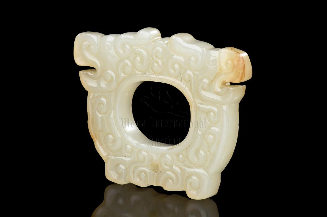 JADE CARVED 'DRAGONS' PENDANT (1 of 6)