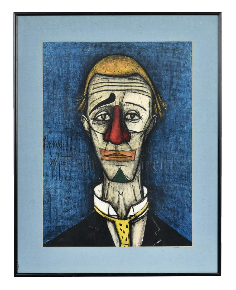 BERNARD BUFFET: FRAMED OIL ON CANVAS PAINTING 'CLOWN' (1 of 3)