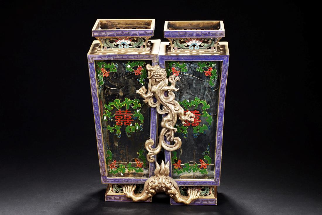 LINKED CLOISONNE AND GLASS LANTERN (1 of 7)