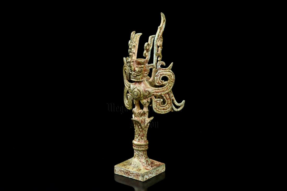 ARCHAIC BRONZE CAST RITUAL CANDLE HOLDER (1 of 8)