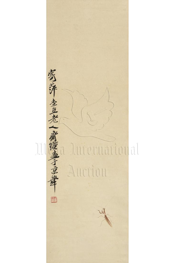 QI BAISHI: INK AND COLOR ON PAPER PAINTING 'MANTIS' (1 of 6)