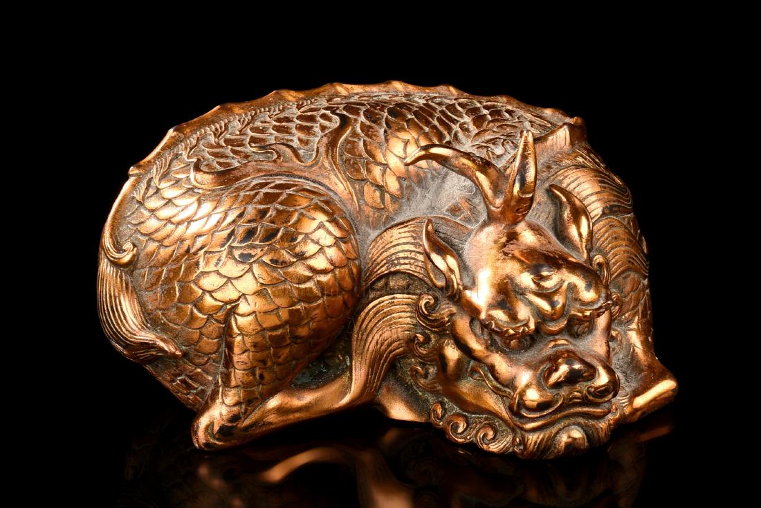 GILT BRONZE CAST 'MYTHICAL BEAST' PAPER WEIGHT (1 of 8)