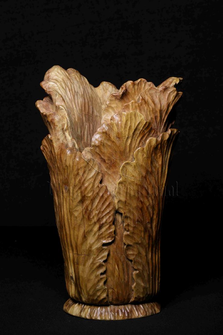 WOOD CARVED 'CHINESE CABBAGE' FIGURE (1 of 11)