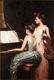 FRAMED OIL ON CANVAS PAINTING 'MUSIC TEACHER AND