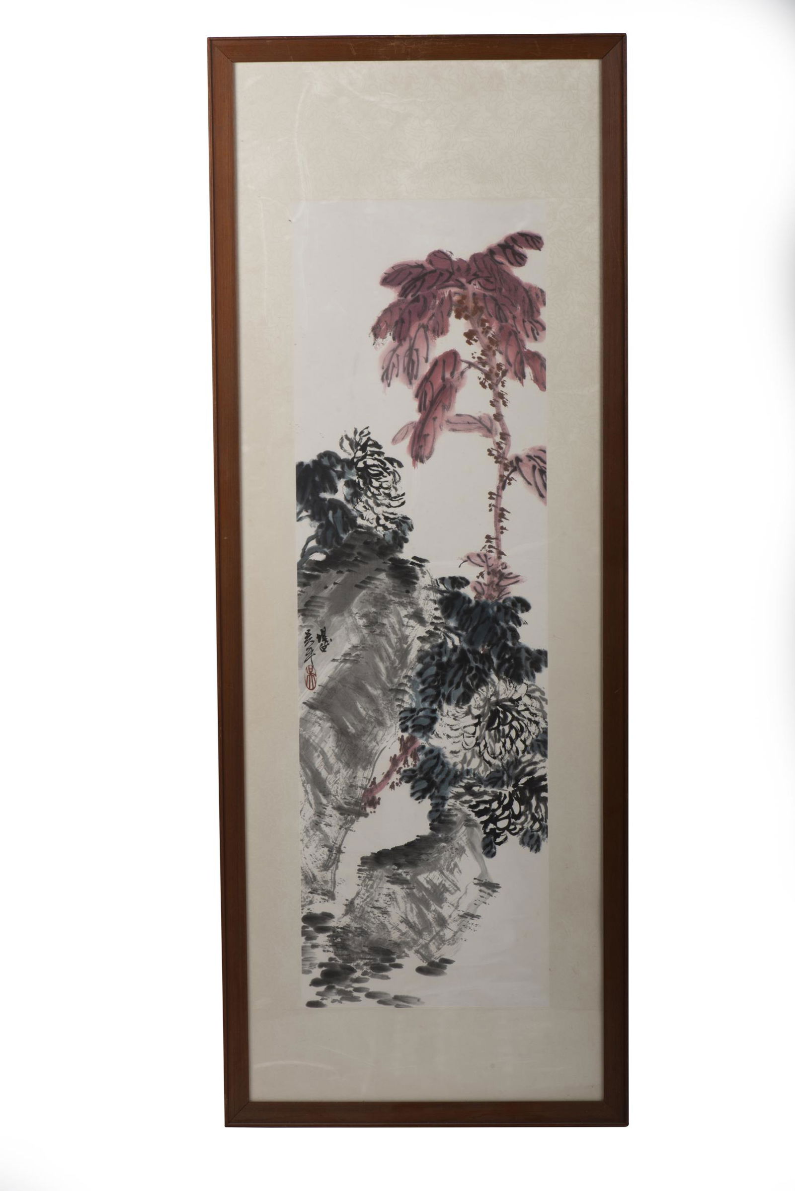 WU PINGKAN: FRAMED INK AND COLOR ON PAPER PAINTING (1 of 5)