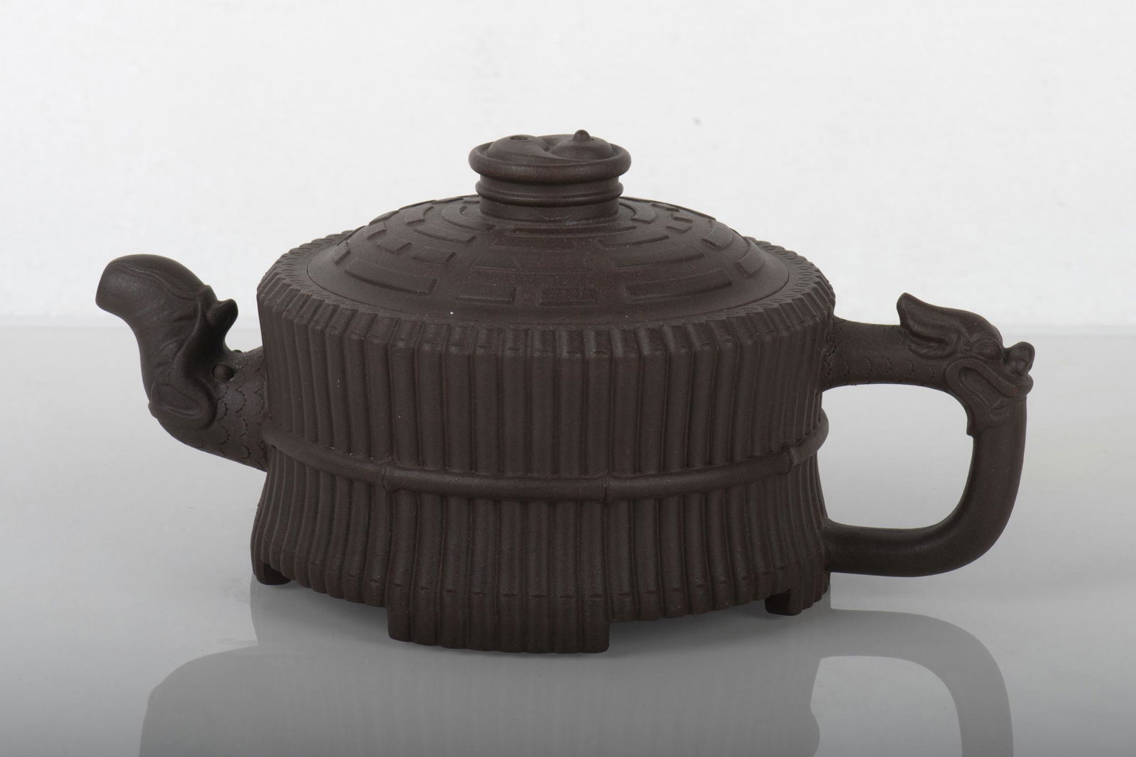 YIXING ZISHA 'BAMBOO BUNDLES' TEAPOT (1 of 6)