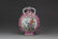 A CHINESE FAMILLE ROSE PORCELAIN VASE WITH DOUBLE EARS