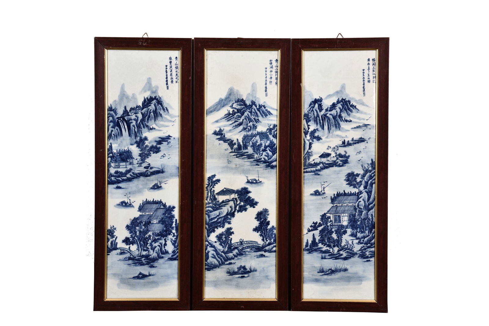 SET OF THREE PORCELAIN PLAQUES 'LANDSCAPE SCENERY' (1 of 5)