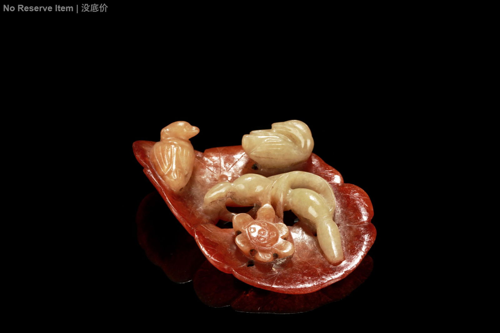 JADEITE CARVED 'MANDARIN DUCKS' ORNAMENT (1 of 9)