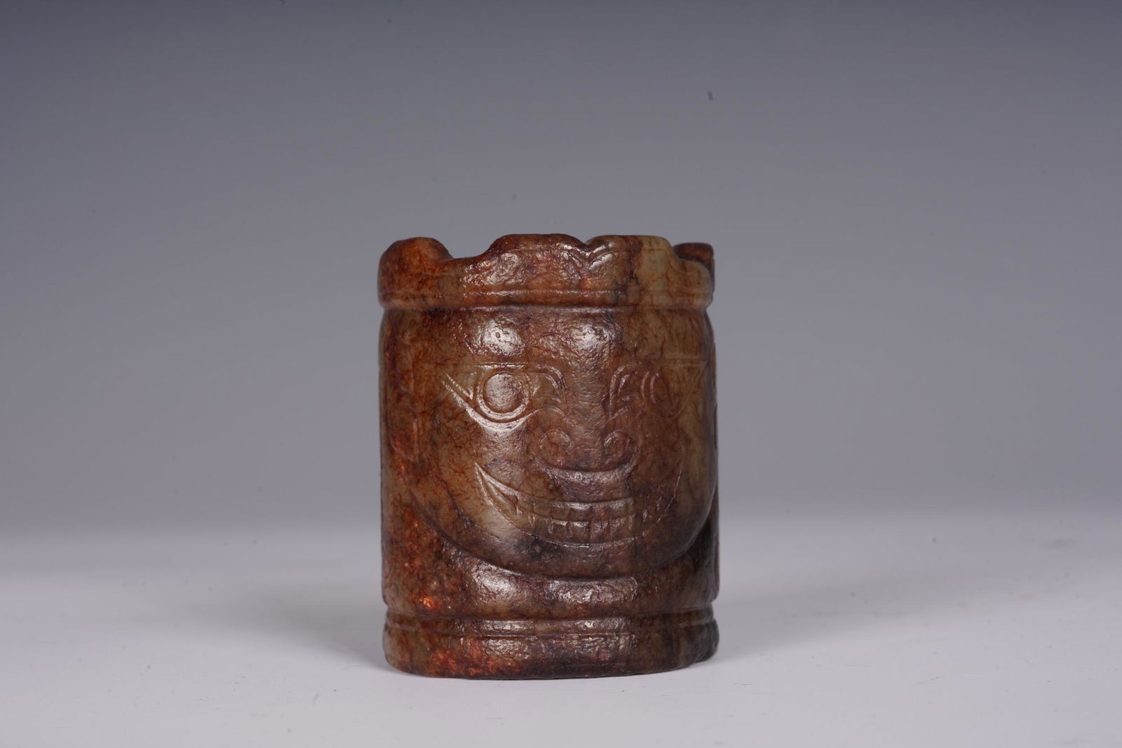 HONGSHAN CULTURE ARCHAIC JADE CARVED ORNAMENT, CONG (1 of 10)