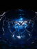 A CHINESE BLUE GLASS CARVED LOTUS PATTERN BRUSH WASHER - 2