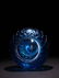 A CHINESE BLUE GLASS CARVED LOTUS PATTERN BRUSH WASHER - 7