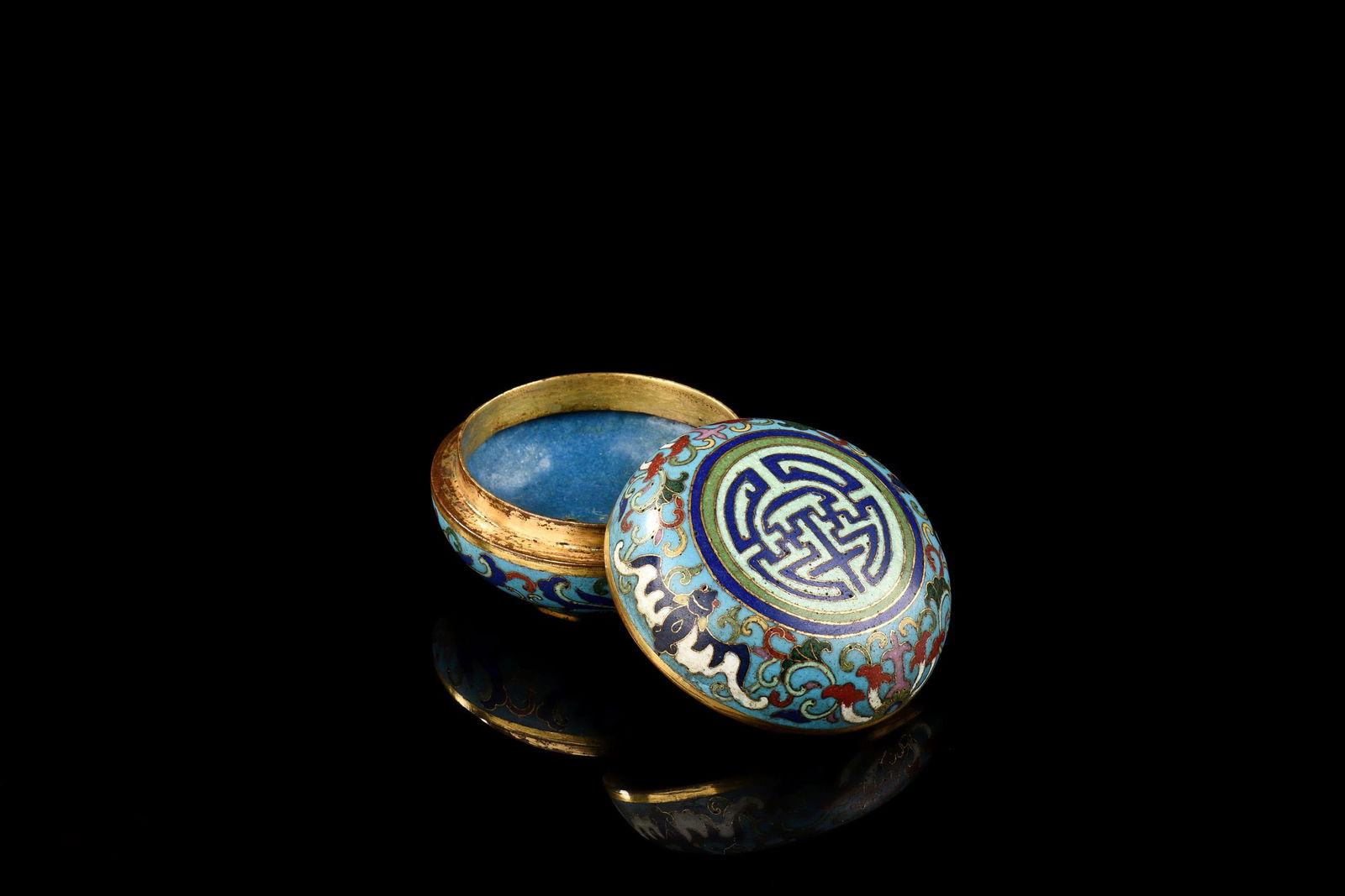 CLOISONNE ENAMELED SMALL COVER BOX (1 of 7)