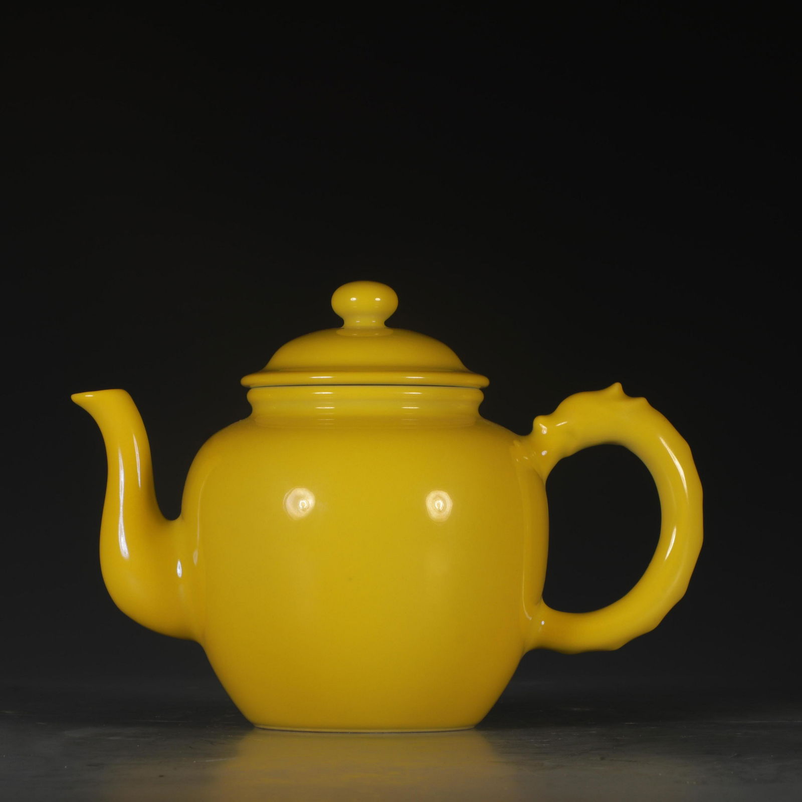 LEMON YELLOW GLAZED TEAPOT (1 of 9)