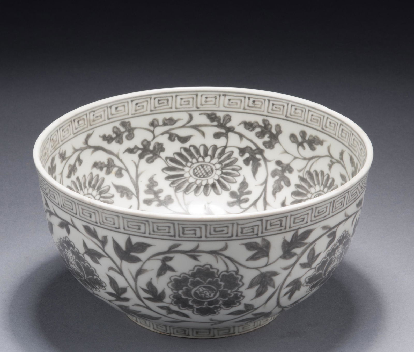 UNDERGLAZED RED 'FLOWERS' BOWL (1 of 6)
