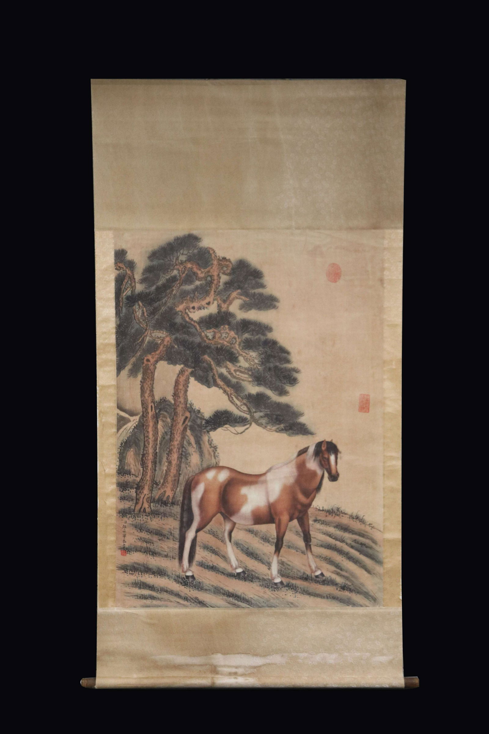 LANG SHINING: INK AND COLOR ON SILK PAINTING 'HORSE' (1 of 7)