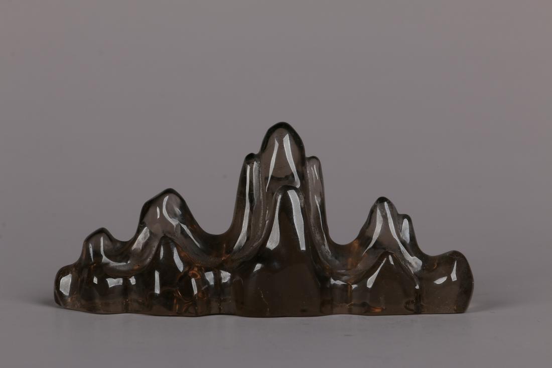 NATURAL CRYSTAL CARVED 'MOUNTAIN RANGE' BRUSH REST (1 of 9)