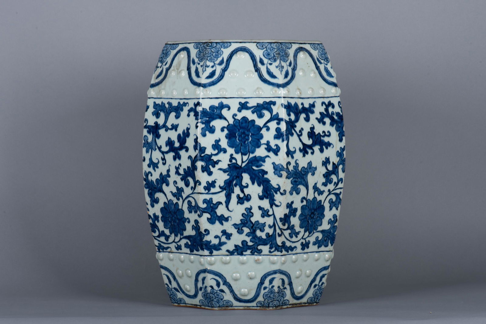 BLUE AND WHITE GARDEN STOOL (1 of 6)