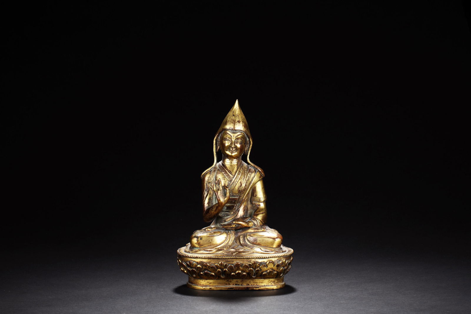 GILT BRONZE LAMA FIGURE (1 of 6)