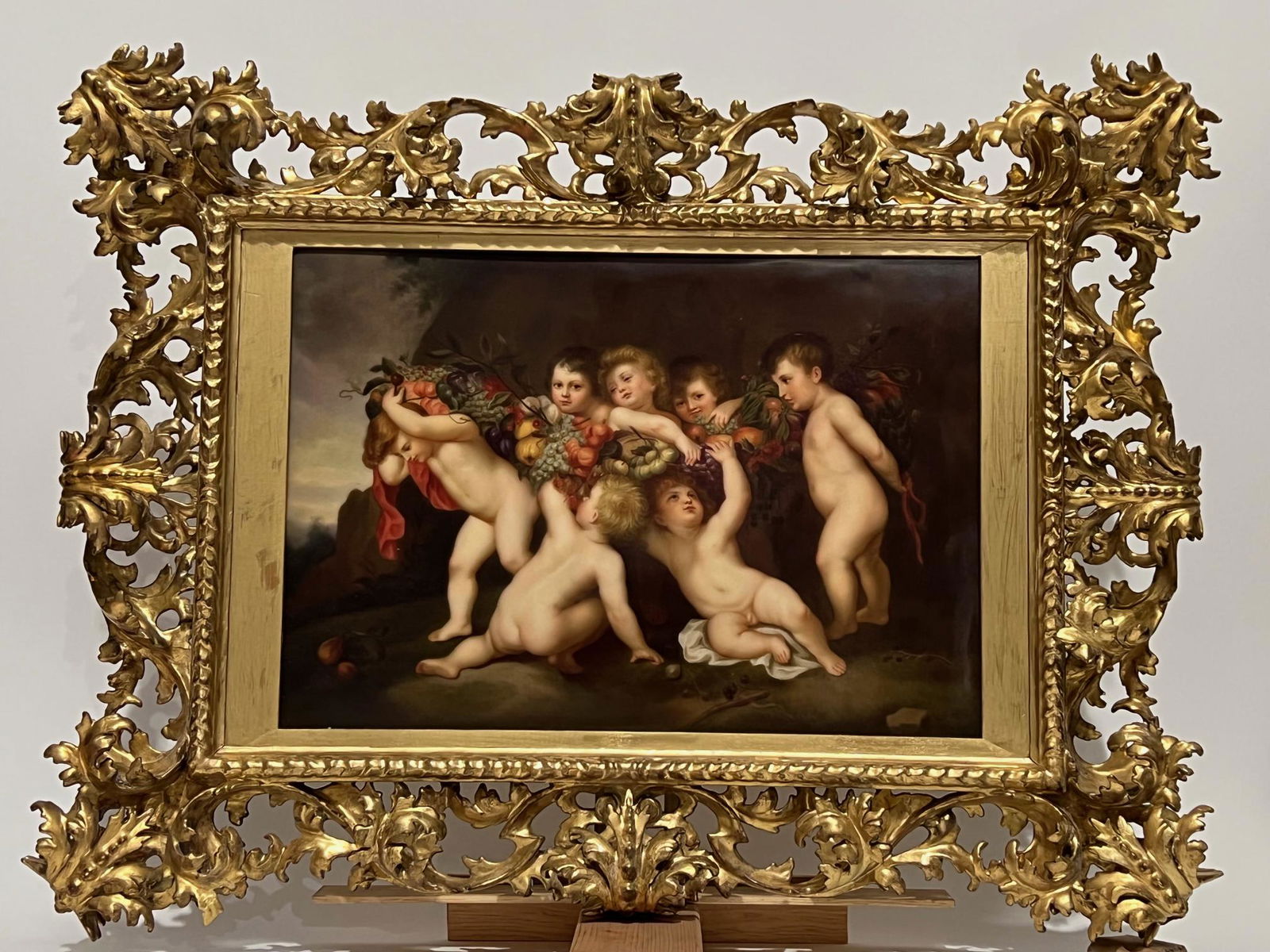 GORGEOUSLY FRAMED PLAQUE WITH CHILDREN PLAYING (1 of 10)