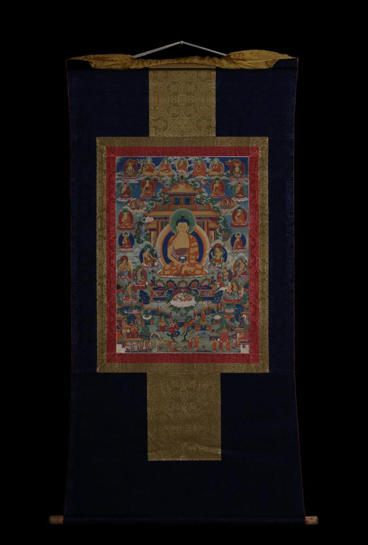 TIBETAN 'SHAKYAMUNI' THANGKA (1 of 9)