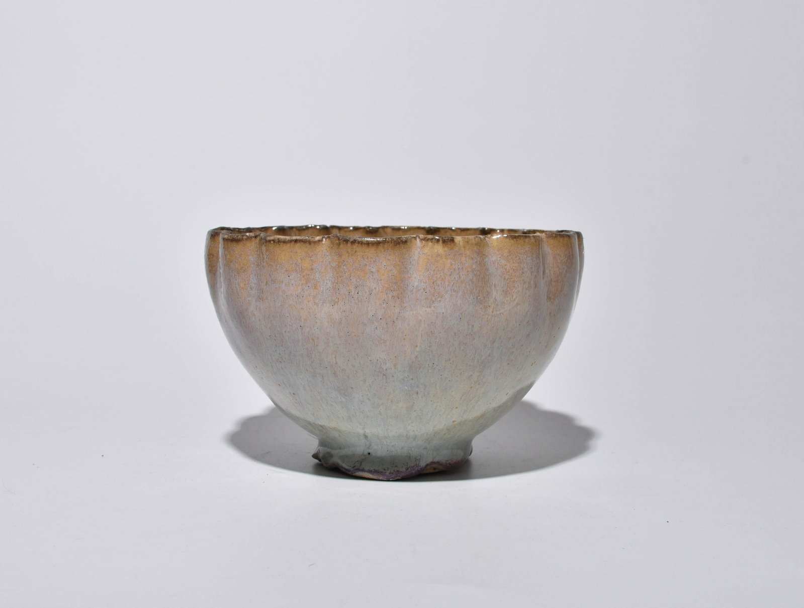 JUN KILN LOTUS BOWL: 钧窑荷花碗 Jun kiln lotus bowl Height: 3 7/8 in (10.0 cm) Diameter: 6 1/2 in (16.2 cm)