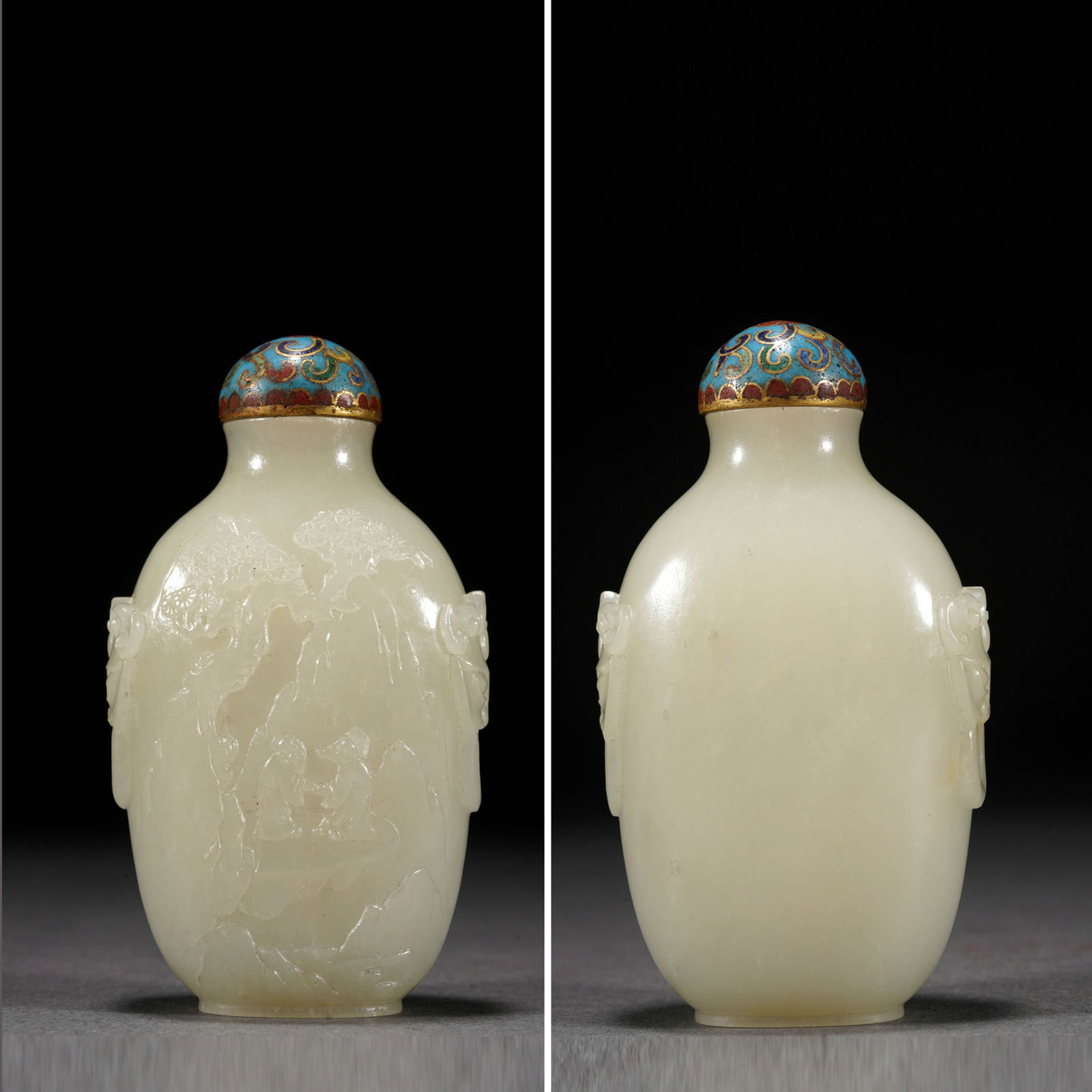 QING DYNASTY WHITE JADE CARVED PANASONIC COATS SNUFF BOTTLE (1 of 9)