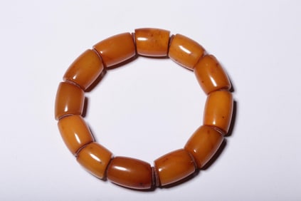 BEESWAX BARREL BEAD HAND STRING