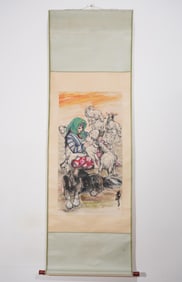 HUANG ZHOU FIGURE FINE VERTICAL SCROLL