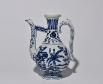 BLUE AND WHITE WINE POT