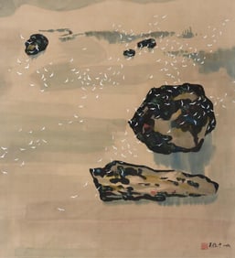 WU GUANZHONG "SEAGULL" VERTICAL SCROLL