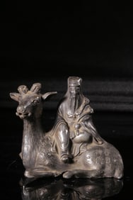 TIN LAOZI RIDING A DEER ORNAMENT