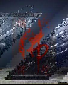 WOOD CARVING PRAYING BUDDHA PLAQUE, WEIGHT 1600G