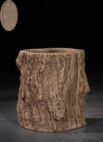 YANTING PURPLE CLAY BIONIC TREE STUMP PATTERN PEN HOLDER