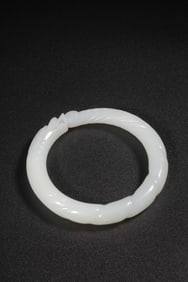 XINJIANG HETIAN WHITE JADE DRAGON PATTERN BRACELET