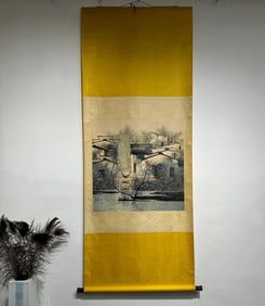 HAND PAINTING LANDSCAPE SCROLL WITH MARK OF WU GUANZHONG