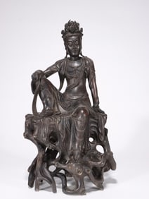AGARWOOD CARVED FREE GUANYIN SEATED