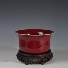 RED GLAZE FLOWER POT