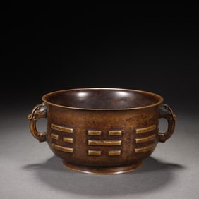 COPPER DOUBLE ANIMAL EAR BAGUA FURNACE