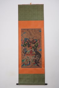 WU DAOZI'S IMMORTAL PAINTING, EXQUISITE VERTICAL SCROLL