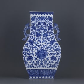 BLUE AND WHITE BRANCH LOTUS TO AUSPICIOUS HAS MORE THAN TWO EARS