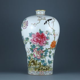 PASTEL YU BEAUTY FLOWER AND BIRD PATTERN PLUM BOTTLE