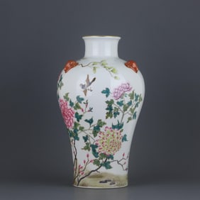 PASTEL FLOWER AND BIRD PATTERN THREE SHEEP OPEN BOTTLE